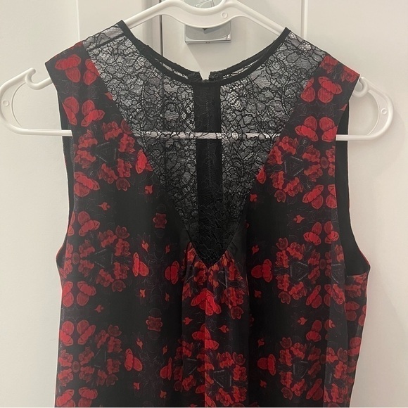 Alice + Olivia Lotus Flower Printed Sleeveless Dress- Size 0; Like New - Picture 4 of 12